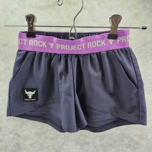 Under Armour Project Rock Kids YSM JP CH Loose Fit Athletic Shorts Purple EUC